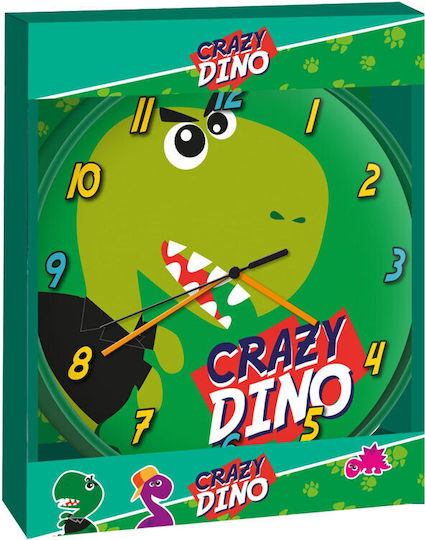 Dinosaur Green Wall Clock 25 Cm