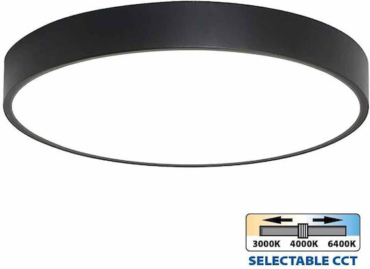 Vivalux Luka Ceiling Mount Light 50cm Black with Integrated LED
