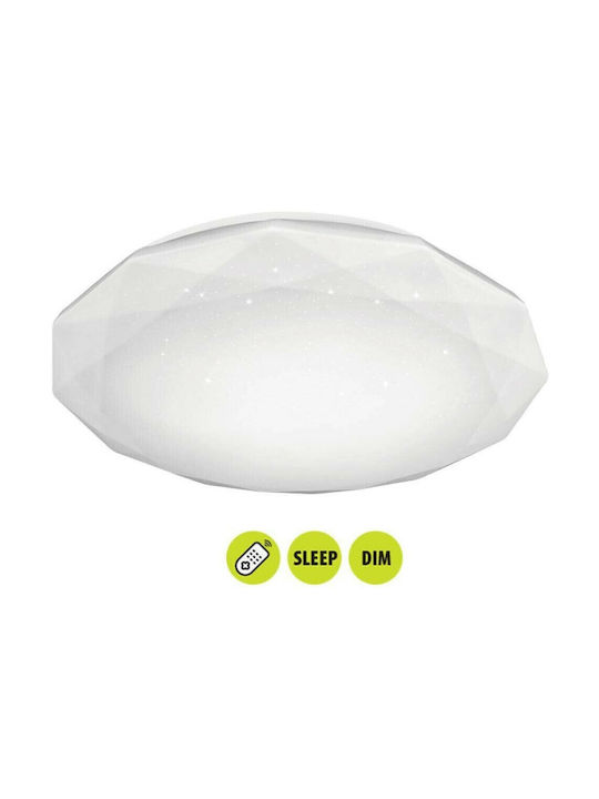 Vivalux Jewel Ceiling Mount Light 50.5cm White with Integrated LED and Remote Control