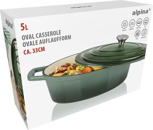 Alpina Switzerland Dutch Oven Round Made of Porcelain 33x25cm 1pcs