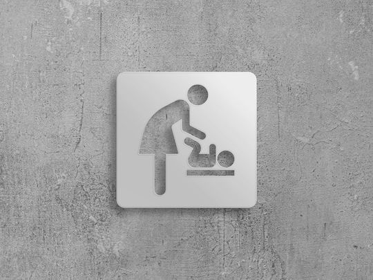 Πινακίδα Σήμανσης-baby Changing Station Ανοξειδωτο-ατσαλι-inox