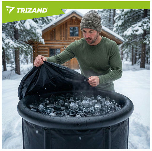 Trizand Cryotherapy Device Foldable Winter Barrel 320l Ice Bath 66x26x14 Cm Trizand