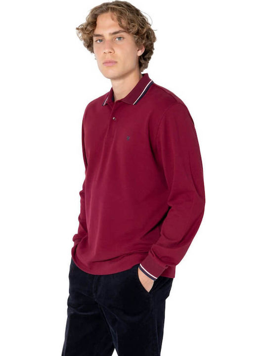 Polo Short Sleeve Burgundy Blouse