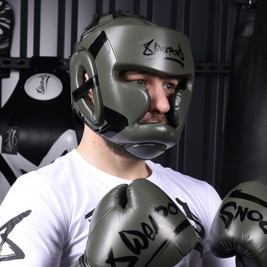 8 Weapons Adult Full Face Boxing Headgear Black