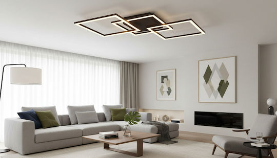 Trio Lighting Πλαφονιέρα Οροφής 74εκ. Μαύρη με Ενσωματωμένο LED