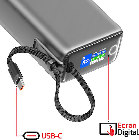Swissten Power Bank 25000mAh 100W Γκρι