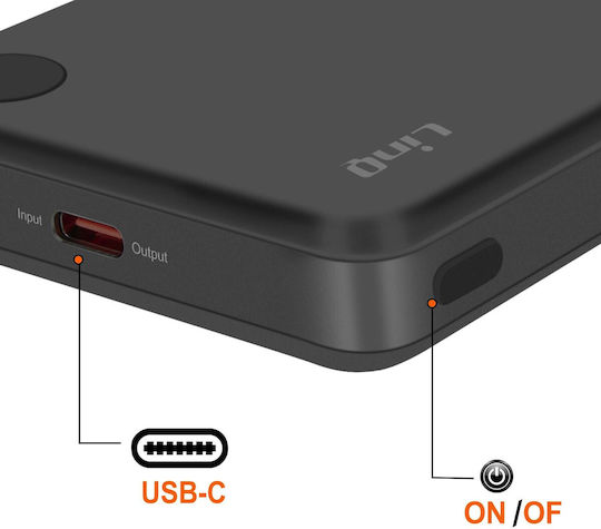 LinQ MagSafe Външна Батерия 15000mAh 20W с USB-C Изходен Порт Черна