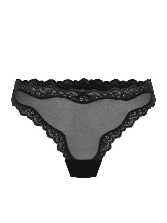 Hazel Women's String with Lace Black