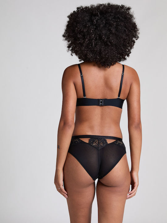 Kaiden High-waisted Women's Brazil with Lace Black