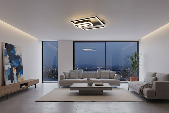 Trio Lighting Πλαφονιέρα Οροφής Μαύρη με Ενσωματωμένο LED