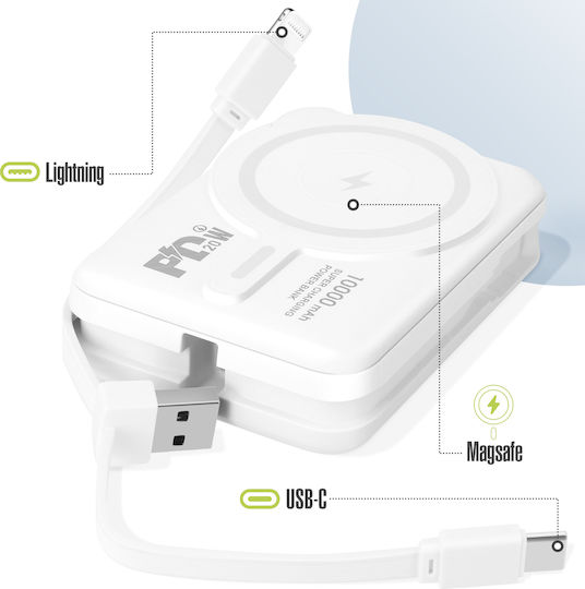 Moxie MagSafe Power Bank 10000mAh 15W Alb