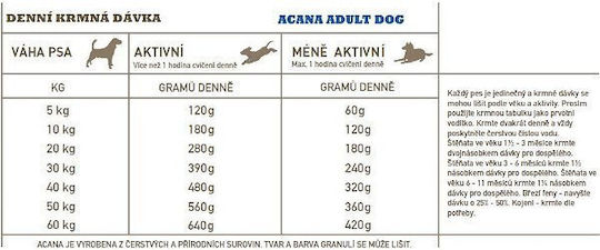 Acana Adult Dog Recipe 17kg Trockenfutter ohne Getreide für erwachsene Hunde mit Geflügel und Fisch