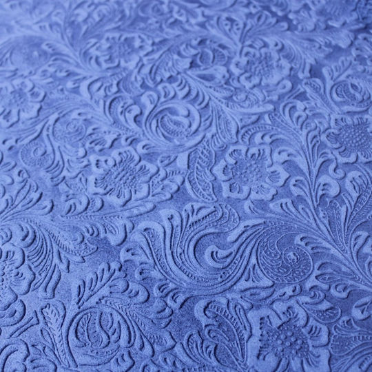 Σουέτ Δέρμα Ssd021 Σταμπωτό Μπλε Lake Blue 1.45–1.55m²