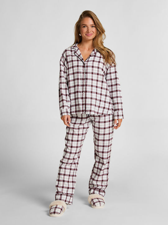 Hunkemöller Winter Damen Pyjama-Oberteil Weiß