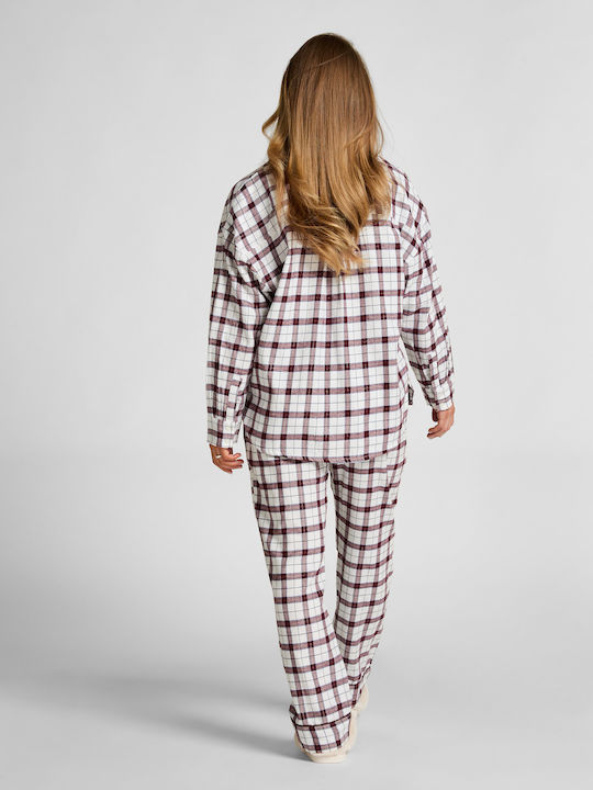 Hunkemöller Winter Damen Pyjama-Oberteil Weiß