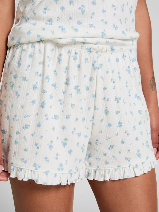 Hunkemöller Χειμερινό Γυναικείο Σορτς Πιτζάμας Λευκό Pointelle Hunkemöller Χειμερινό Γυναικείο Σορτς Πιτζάμας Λευκό Pointelle