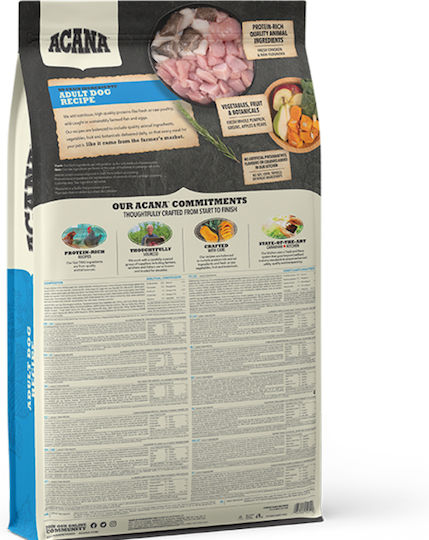 Acana Adult Dog Recipe 11.4kg Trockenfutter ohne Getreide & Gluten für erwachsene Hunde mit Fisch und Geflügel