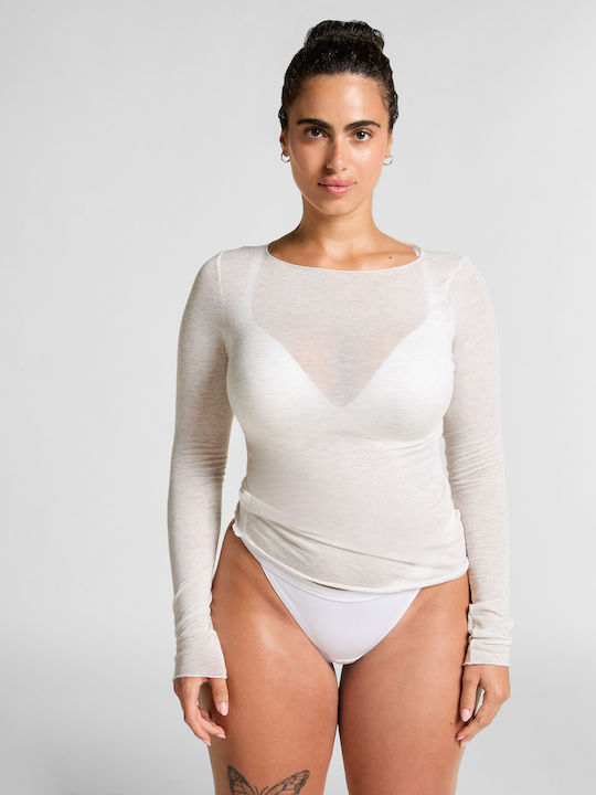 Mânecă lungă Gri Tricou pentru femei