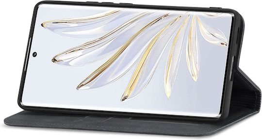 Μαγνητική Back Cover Δερμάτινο Μαύρο (Huawei Nova Y90)