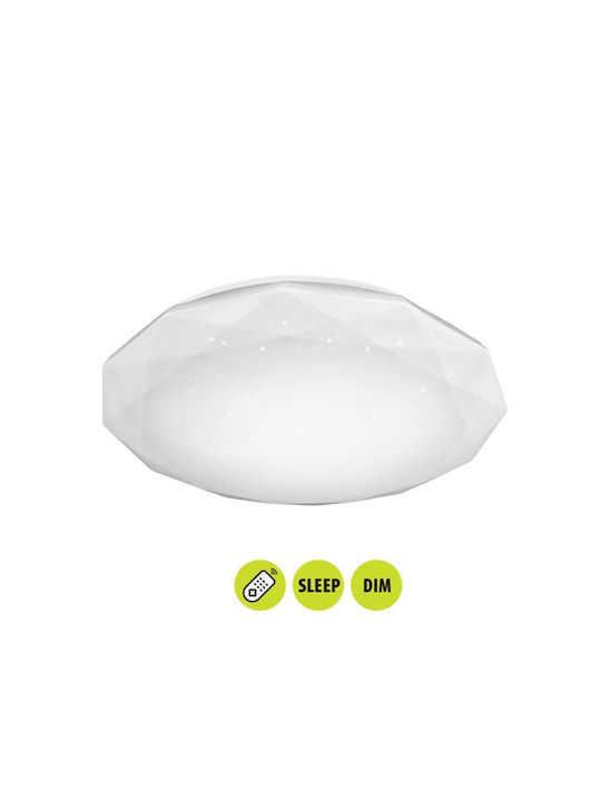 Vivalux Jewel Ceiling Mount Light 40cm White with Integrated LED and Remote Control