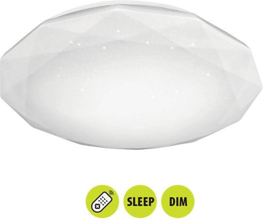 Vivalux Jewel Πλαφονιέρα Οροφής 40εκ. Λευκή με Ενσωματωμένο LED και Τηλεχειριστήριο