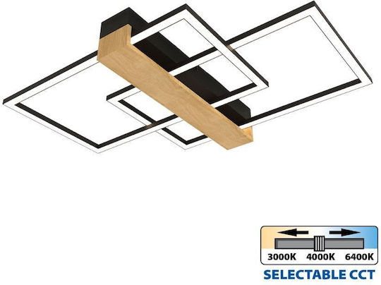 Vivalux Ceiling Mount Light 54cm Black with Integrated LED