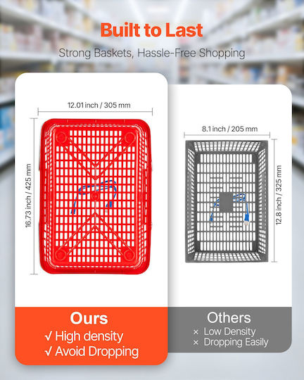Vevor Shopping Basket Red