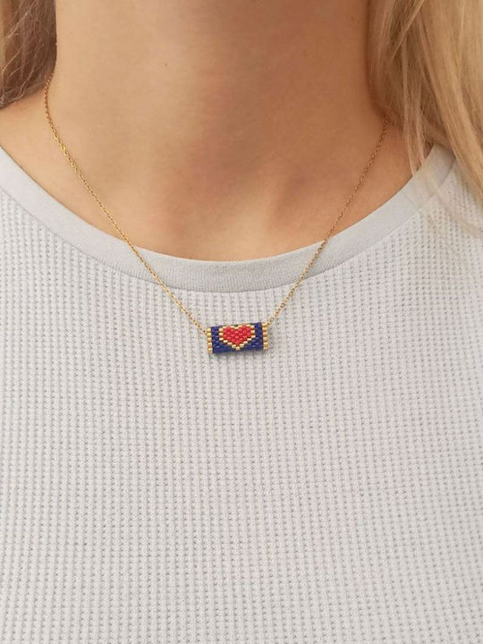 Awear Necklace with design Heart from Steel