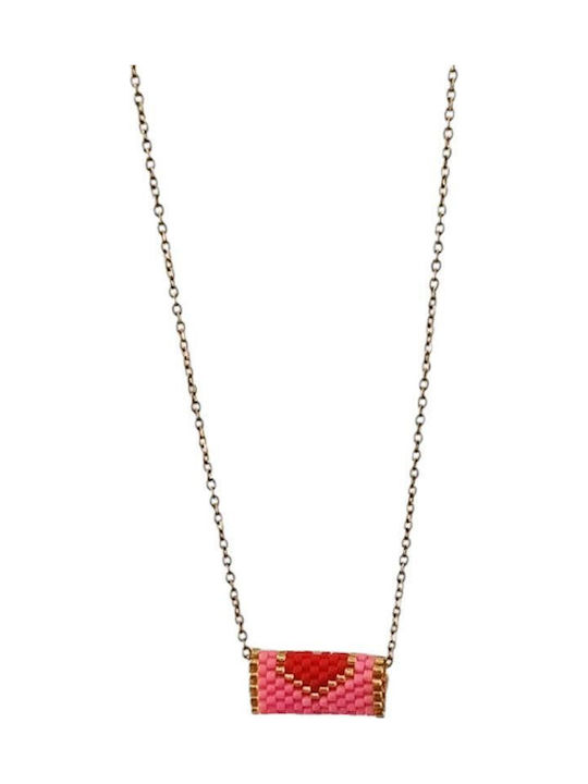 Awear Necklace with design Heart from Steel Black