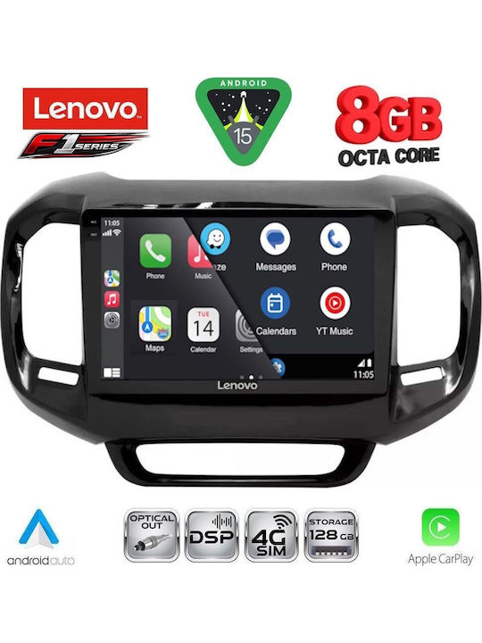 Lenovo Car Audio System for Fiat Toro 2017 (Bluetooth/USB/WiFi/GPS/Apple-Carplay/Android-Auto) with Touch Screen 9"