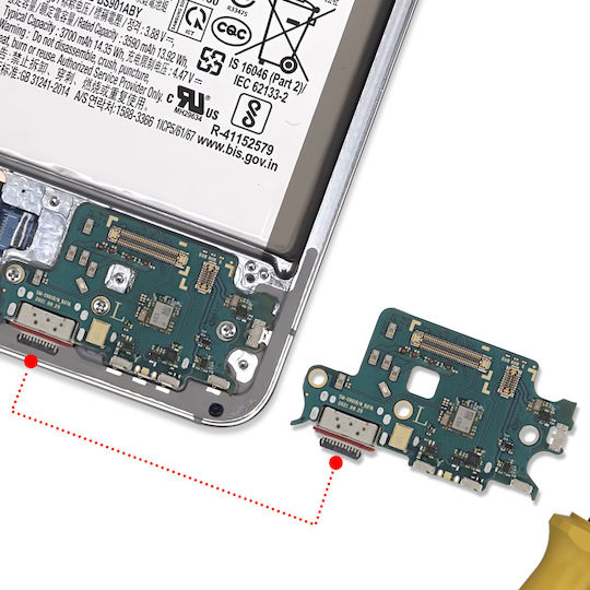 Clappio Usb-c + Sim + Micro Conector De Încărcare Galaxy S22 Verde