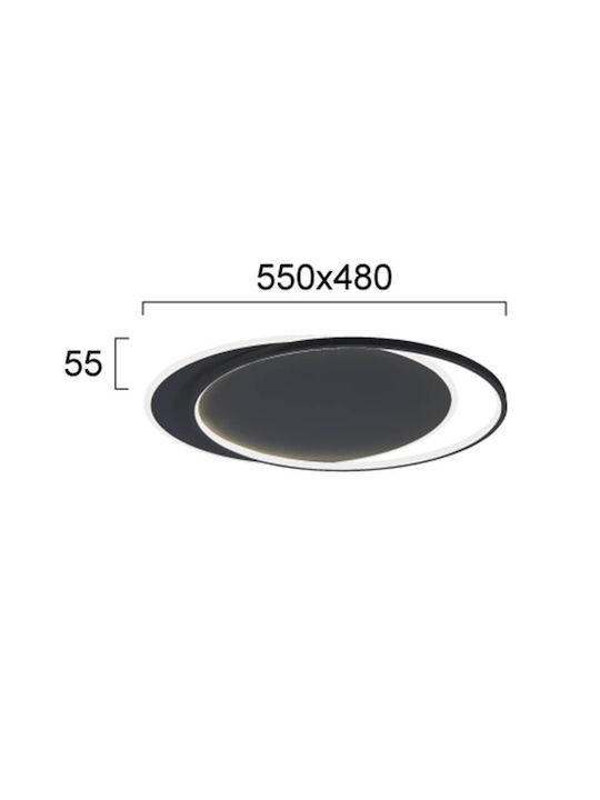 Viokef Deckenleuchte 55cm Schwarz mit Integrierter LED