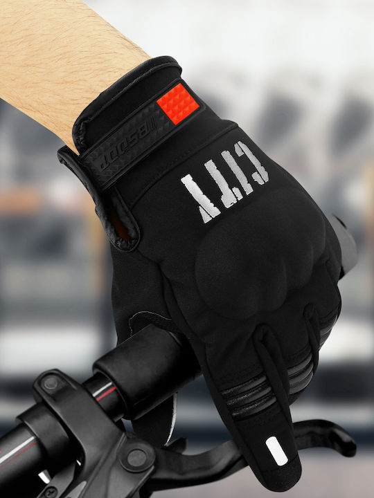 Touch Function Gloves Size Xs Non-slip Grips Reflective Stripes Black