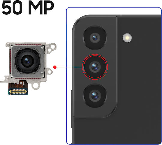 Clappio Camera Din Spate 50mp Compatibil Galaxy S22 S22 Plus Obiectiv Unghi Larg Argintiu