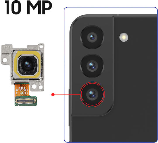Clappio Cameră Telefoto 10MP Compatibil Galaxy S22 S22 Plus Zoom Optic 3x Argintiu