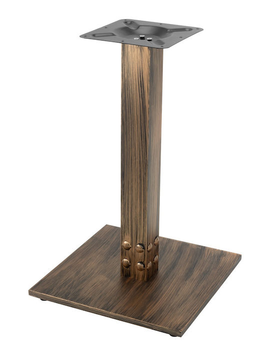 Masă Bar Pentru Spații Mici Exterioare Pliabilă Din Lemn Cu Ramă Metalică Vintage Bronz 60x60x74cm