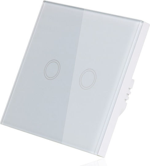 Waterproof Recessed Touch Wall Switch Lighting Two-Way with Frame White