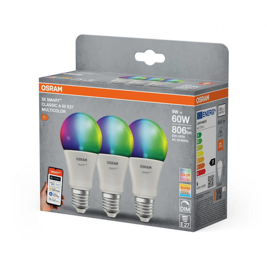 Osram Bec Smart LED 9W pentru Dulie E27 RGB 806lm