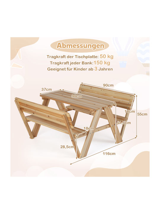 Kindertisch aus Holz Costway
