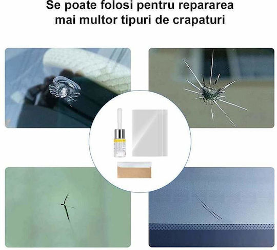 Windshield Crack Repair Kit Siks Liquid Adhesive Cracks Chips Quick Drying Includes 5 Films