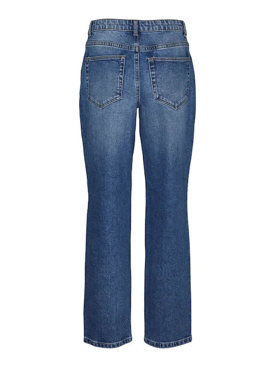 Blugi de damă cu croială dreaptă Denim albastru mediu