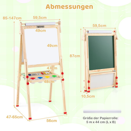 Costway Magnetic Board Markerboard Double Sided Floor 85cm