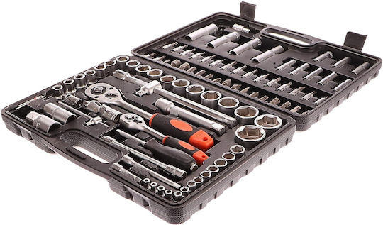 Set de chei tubulare și clichet 1\2" & 1\4" 108buc