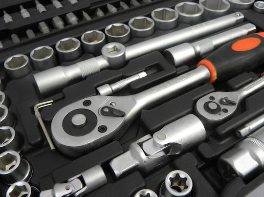 Set de chei tubulare și clichet 1\2" & 1\4" 108buc