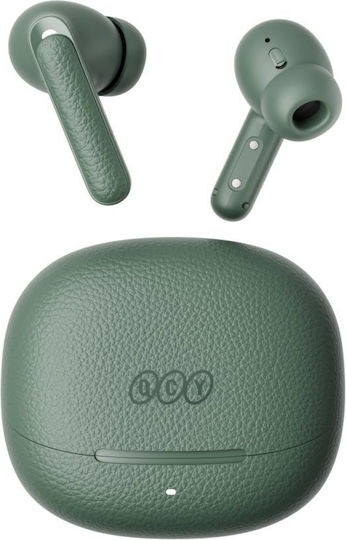 QCY HT15 Buds ANC Bluetooth Handsfree Ακουστικά με Αντοχή στον Ιδρώτα και Θήκη Φόρτισης Πράσινα