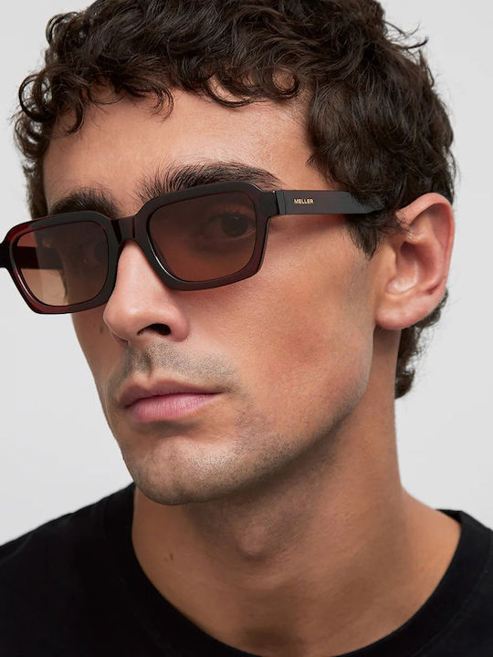 Meller Adisa Men's Sunglasses with Red Plastic Frame and Red Polarized Lens AD-MAROONGBROWN