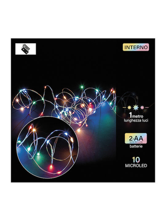 Λαμπάκια LED 1μ. Πολύχρωμα Μπαταρίας σε Σειρά