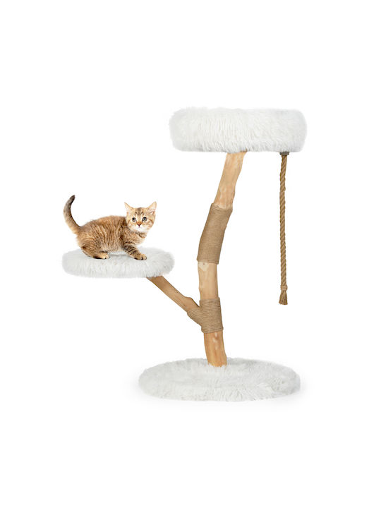 Costway Stâlp pentru zgâriat pisici Copaci pentru pisici Alb 50x90cm