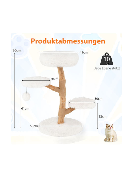 Costway Котешко драскало Дървета за котки Бял 50x90см.