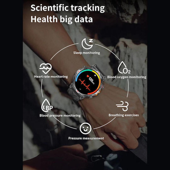 Microwear KC93 Smartwatch with Heart Rate Monitor (Black Silicone)